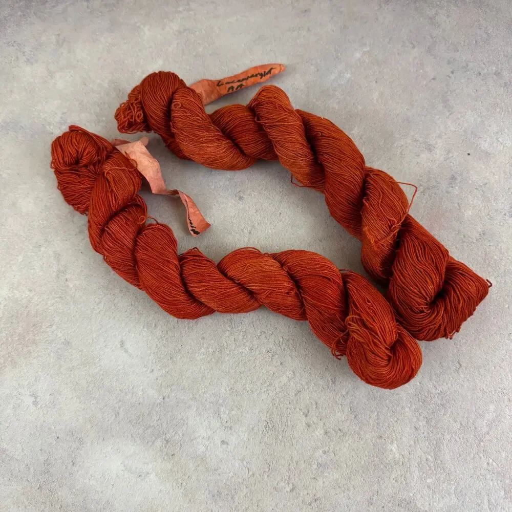 The Yarn Sisters Black Pearl 50% Pearl 50% Tencel Laceweight Yarn DyedTerracotta